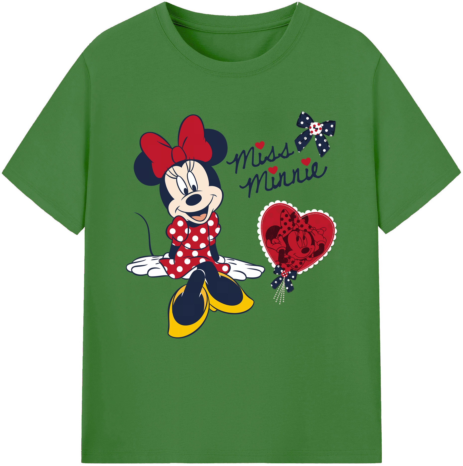 （画像用） ミッキーマウス Mickey Mouse レディースカジュアルプリントTシャツ（綿100％）